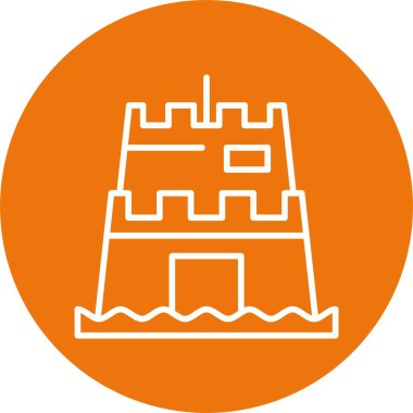 Kum heykeli ağ ikonu vektör illüstrasyonu 