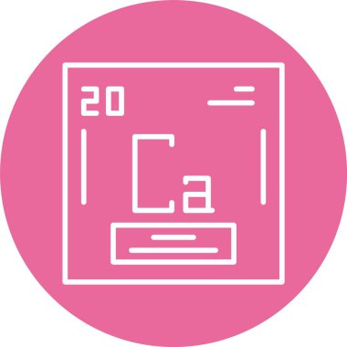 Kalsiyum kimyasal element simgesi, vektör illüstrasyonu 