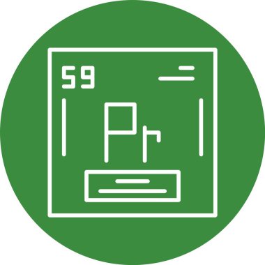 Praseodymium web simgesi vektör illüstrasyonu
