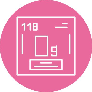 Oganesson Web simgesi vektör illüstrasyonu