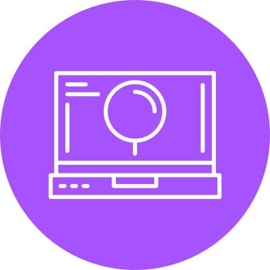 minimalist dizüstü bilgisayar simgesi, vektör illüstrasyonu basit tasarım