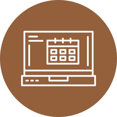 minimalist dizüstü bilgisayar simgesi, vektör illüstrasyonu basit tasarım