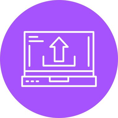 minimalist dizüstü bilgisayar simgesi, vektör illüstrasyonu basit tasarım