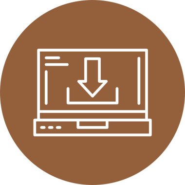 minimalist dizüstü bilgisayar simgesi, vektör illüstrasyonu basit tasarım