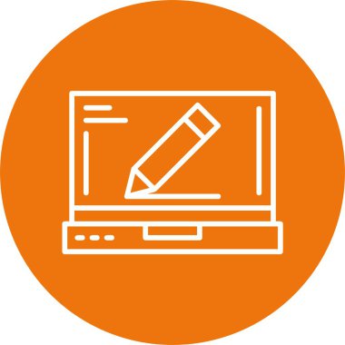 minimalist dizüstü bilgisayar simgesi, vektör illüstrasyonu basit tasarım