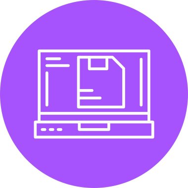 minimalist dizüstü bilgisayar simgesi, vektör illüstrasyonu basit tasarım