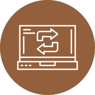 minimalist dizüstü bilgisayar simgesi, vektör illüstrasyonu basit tasarım