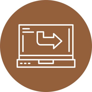 minimalist dizüstü bilgisayar simgesi, vektör illüstrasyonu basit tasarım