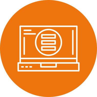 minimalist dizüstü bilgisayar simgesi, vektör illüstrasyonu basit tasarım