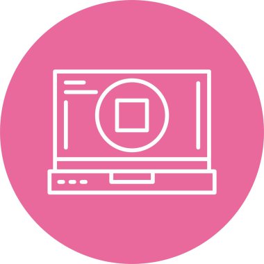 minimalist dizüstü bilgisayar simgesi, vektör illüstrasyonu basit tasarım