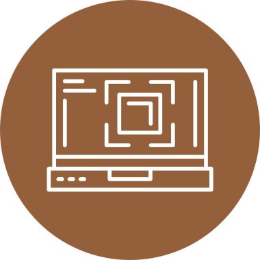 minimalist dizüstü bilgisayar simgesi, vektör illüstrasyonu basit tasarım