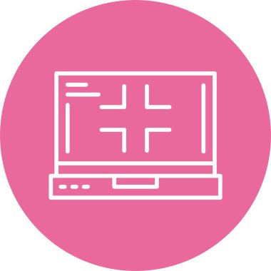 minimalist dizüstü bilgisayar simgesi, vektör illüstrasyonu basit tasarım