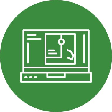 minimalist dizüstü bilgisayar simgesi, vektör illüstrasyonu basit tasarım