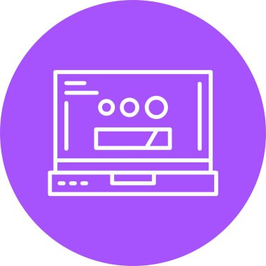 minimalist dizüstü bilgisayar simgesi, vektör illüstrasyonu basit tasarım