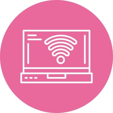 minimalist dizüstü bilgisayar simgesi, vektör illüstrasyonu basit tasarım