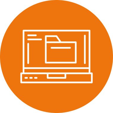 minimalist dizüstü bilgisayar simgesi, vektör illüstrasyonu basit tasarım