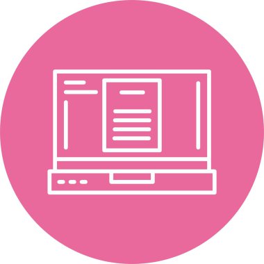 minimalist dizüstü bilgisayar simgesi, vektör illüstrasyonu basit tasarım