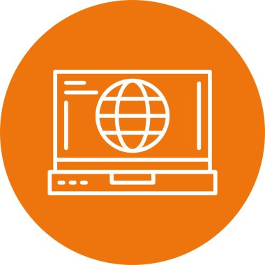 minimalist dizüstü bilgisayar simgesi, vektör illüstrasyonu basit tasarım