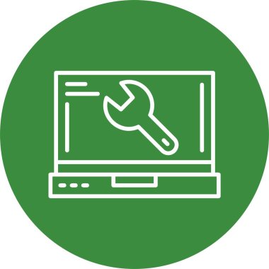 minimalist dizüstü bilgisayar simgesi, vektör illüstrasyonu basit tasarım