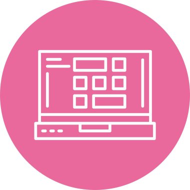 minimalist dizüstü bilgisayar simgesi, vektör illüstrasyonu basit tasarım