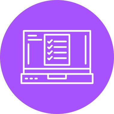 minimalist dizüstü bilgisayar simgesi, vektör illüstrasyonu basit tasarım