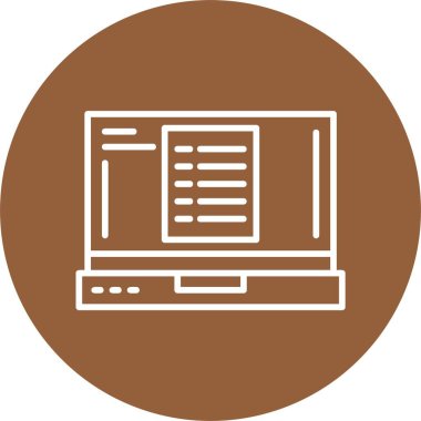 minimalist dizüstü bilgisayar simgesi, vektör illüstrasyonu basit tasarım