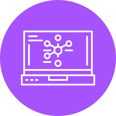 minimalist dizüstü bilgisayar simgesi, vektör illüstrasyonu basit tasarım