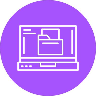 minimalist dizüstü bilgisayar simgesi, vektör illüstrasyonu basit tasarım