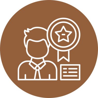 Rozet simgesi dolu bir adam - taslak biçimi