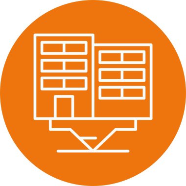 Ofis Konumu simgesi, vektör illüstrasyonu