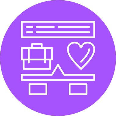 Kalp ikonu vektör illüstrasyonu