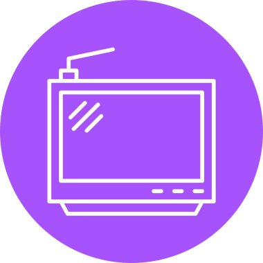 Televizyon web simgesi basit illüstrasyon