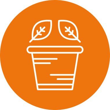 bitki saksısı simgesi, vektör illüstrasyonu