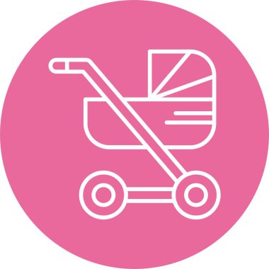 Stroller Web simgesi basit illüstrasyon