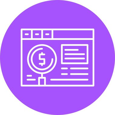 Ödenmiş Arama Web simgesi basit illüstrasyon