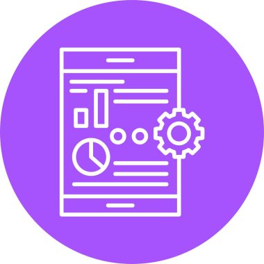 Grafikli analitik simgesi, vektör illüstrasyonu basit tasarım