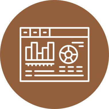 Grafikli analitik simgesi, vektör illüstrasyonu basit tasarım