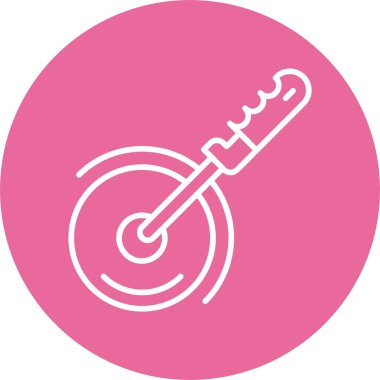 Pizza Kesicisi Web simgesi vektör illüstrasyonu