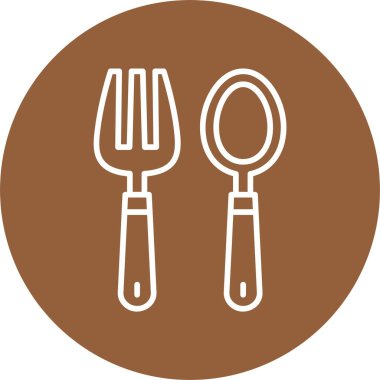 Çatal ve kaşık çatal bıçak ikonu. vektör illüstrasyonu