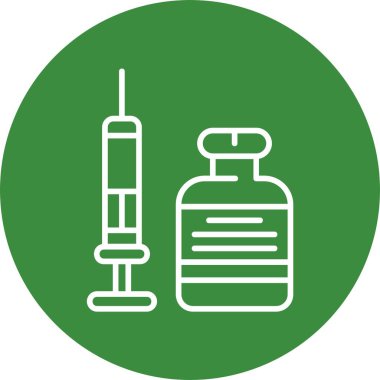 Enjeksiyon simgesi, vektör illüstrasyonu 