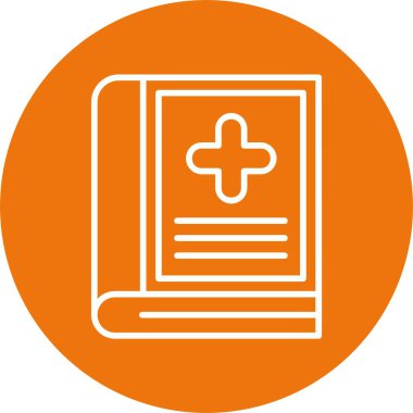 tıbbi kitap simgesi, vektör illüstrasyonu