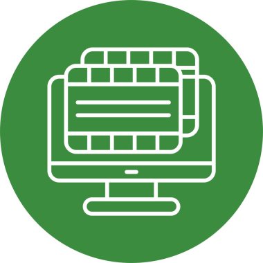 bilgisayar monitörü ikon vektör illüstrasyonu