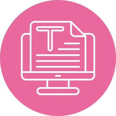 Ekran simgesi vektör illüstrasyonunda metin 