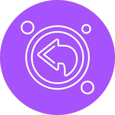 Geri Düğme Web simgesi, vektör illüstrasyonu 