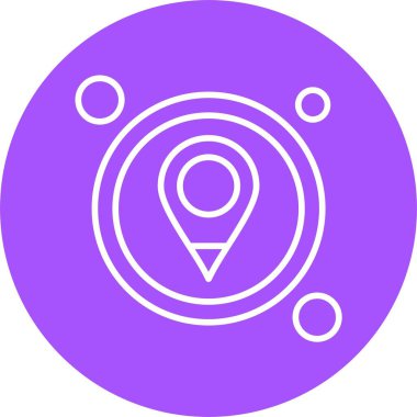 GPS Düğme Web simgesi, basit illüstrasyon