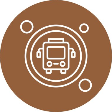 Otobüs Simgesi düzenlenebilir vektörü, izole edilmiş beyaz arkaplan