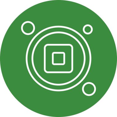 Dur Düğmesi, Renkli Vektör İllüstrasyonu