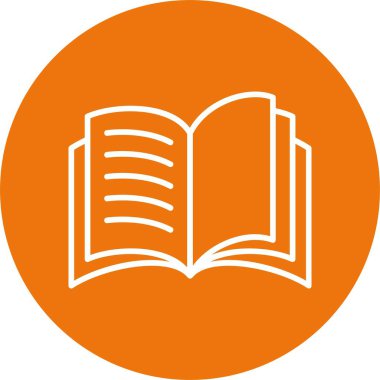 Kitap web simgesi aç, basit illüstrasyon