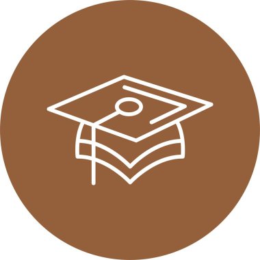 Mezuniyet başlığı Web Simgesi Beyaz Arkaplanda İzole Edildi