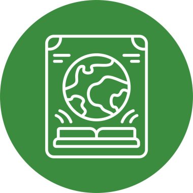 Dijital Edebiyat Simgesi, Beyaz Arkaplan Vektör İllüstrasyonu 